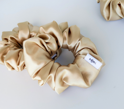 Satin WIDE-ELASTIC Scrunchie - Champagne