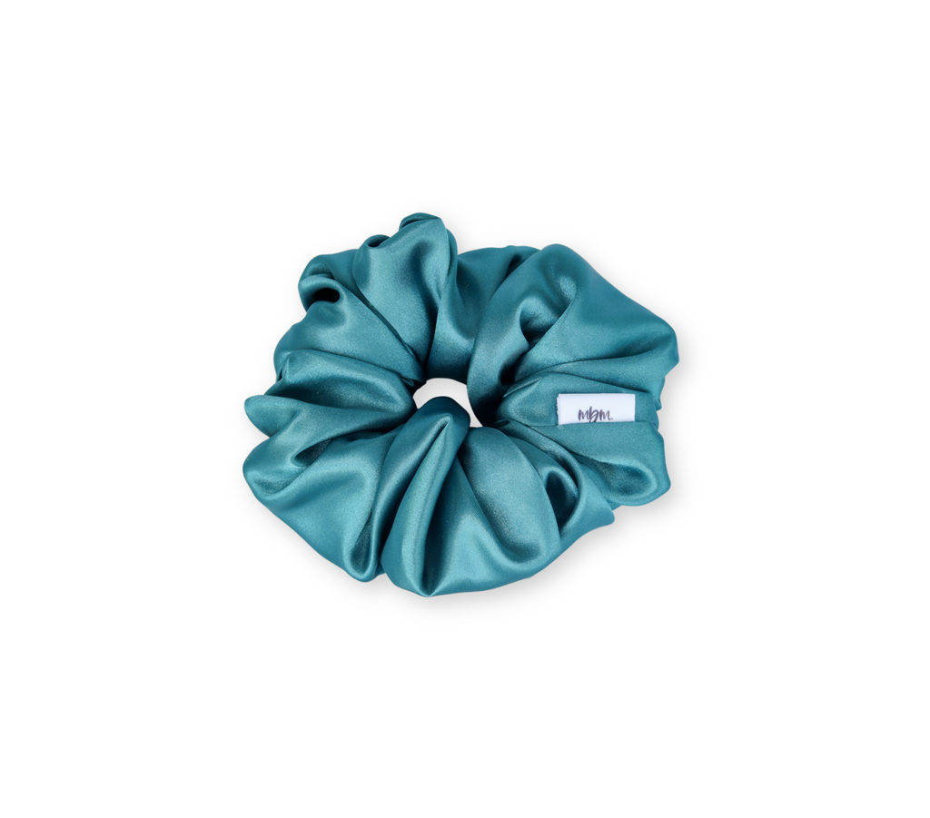 XL Satin WIDE-ELASTIC Scrunchie - Teal