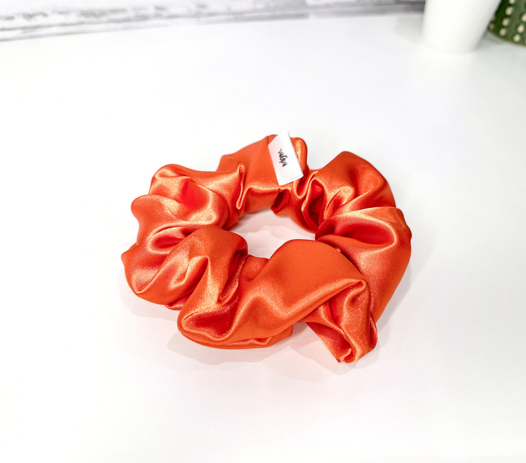 Satin WIDE-ELASTIC Scrunchie - Orange
