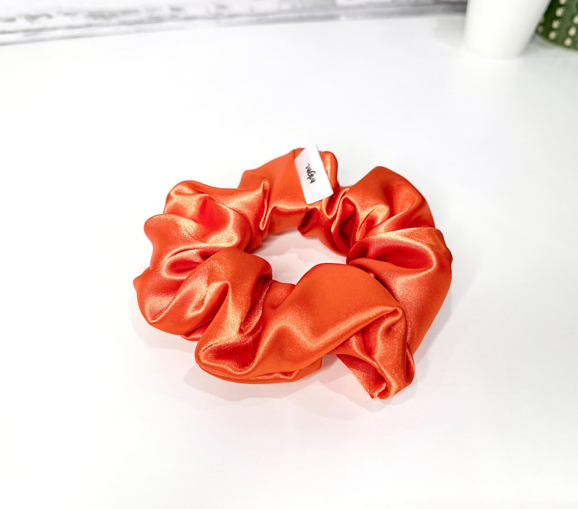 Satin WIDE-ELASTIC Scrunchie - Orange