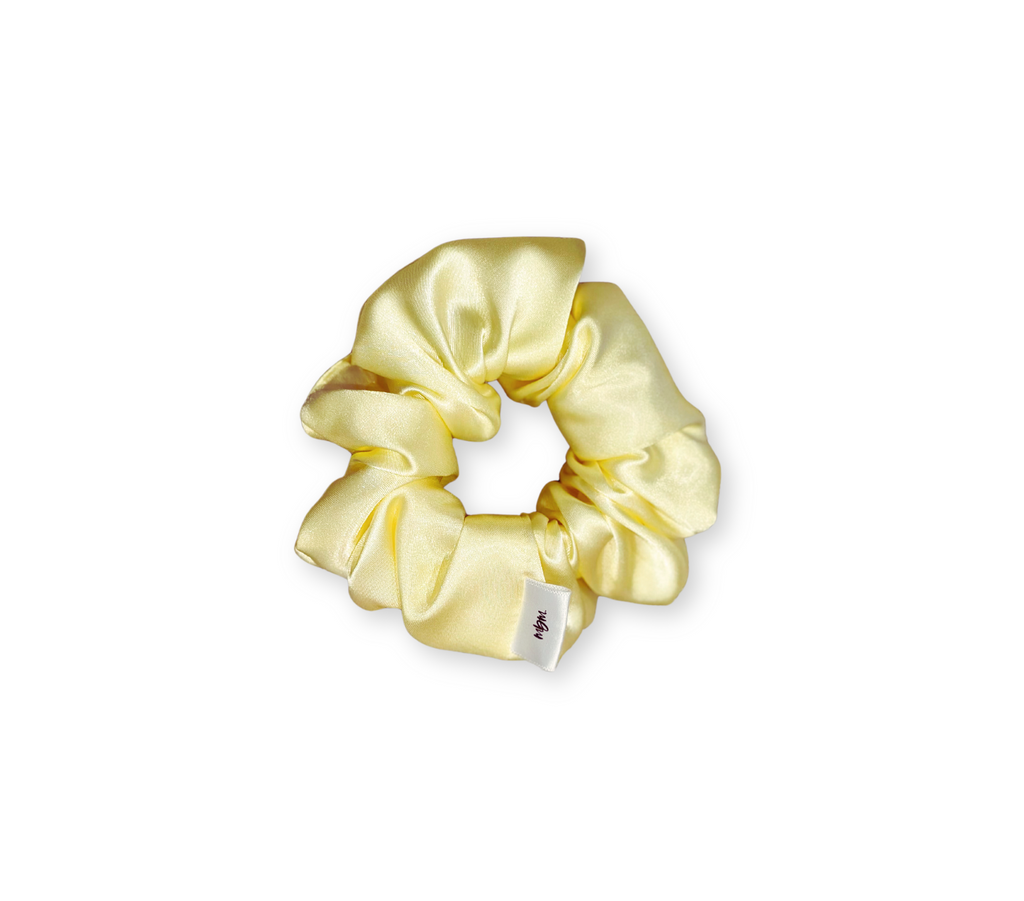 Satin WIDE-ELASTIC Scrunchie - Yellow
