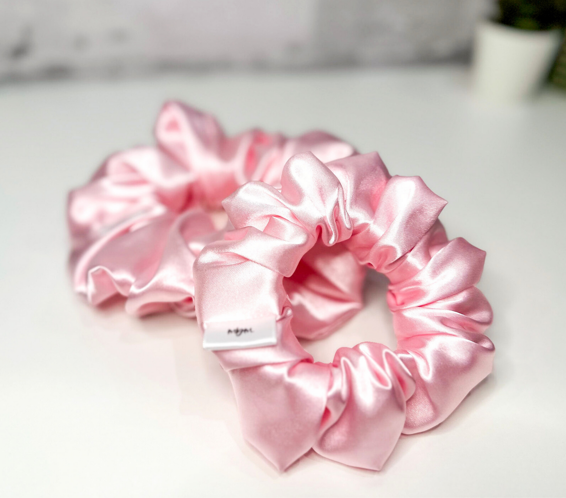 Satin WIDE-ELASTIC Scrunchie - Pink