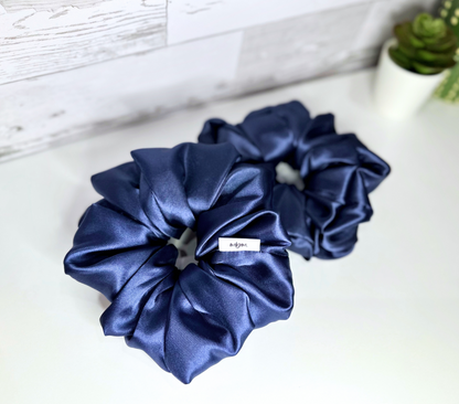 XL Satin WIDE-ELASTIC Scrunchie - Sapphire