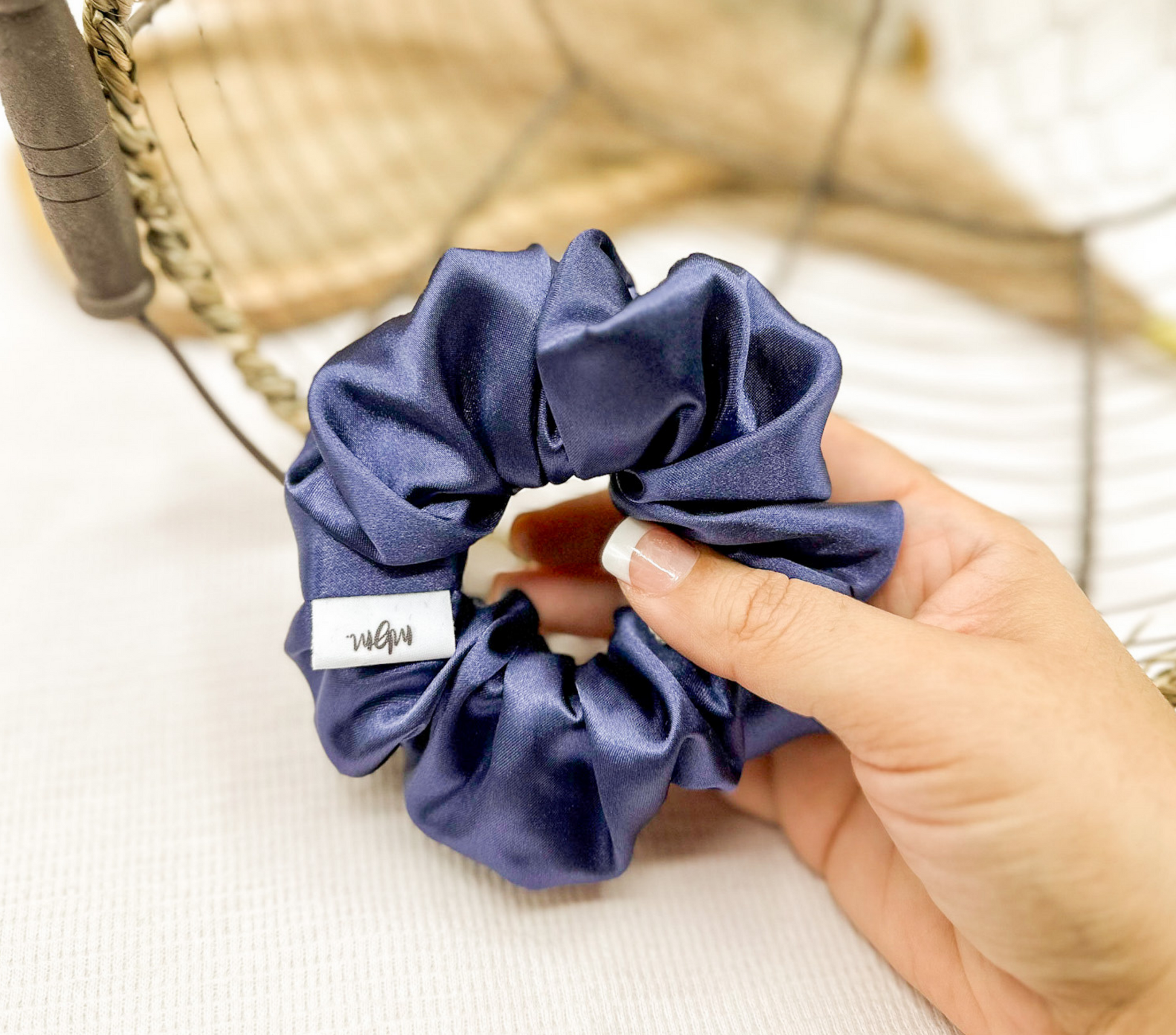 Satin WIDE-ELASTIC Scrunchie - BluePurple