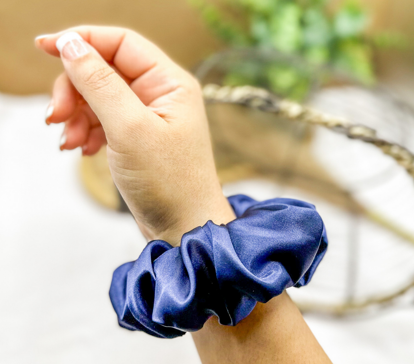 Satin WIDE-ELASTIC Scrunchie - Sapphire