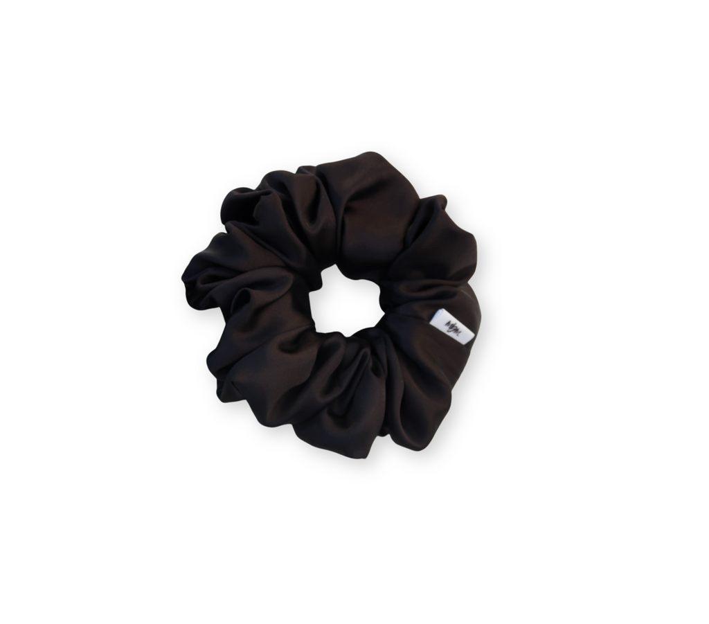 XL Satin WIDE-ELASTIC Scrunchie - Black