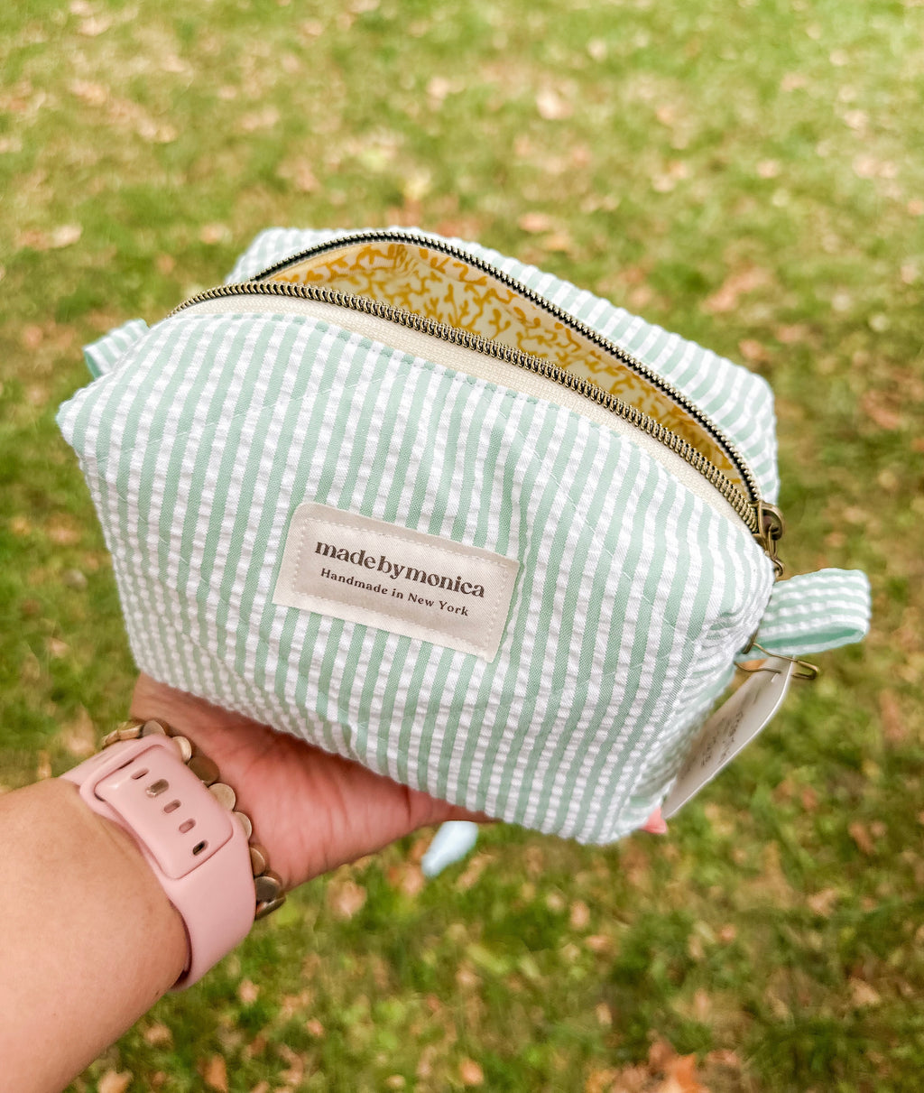 The Minted Candy Stripes Quilted Makeup Bag Mini