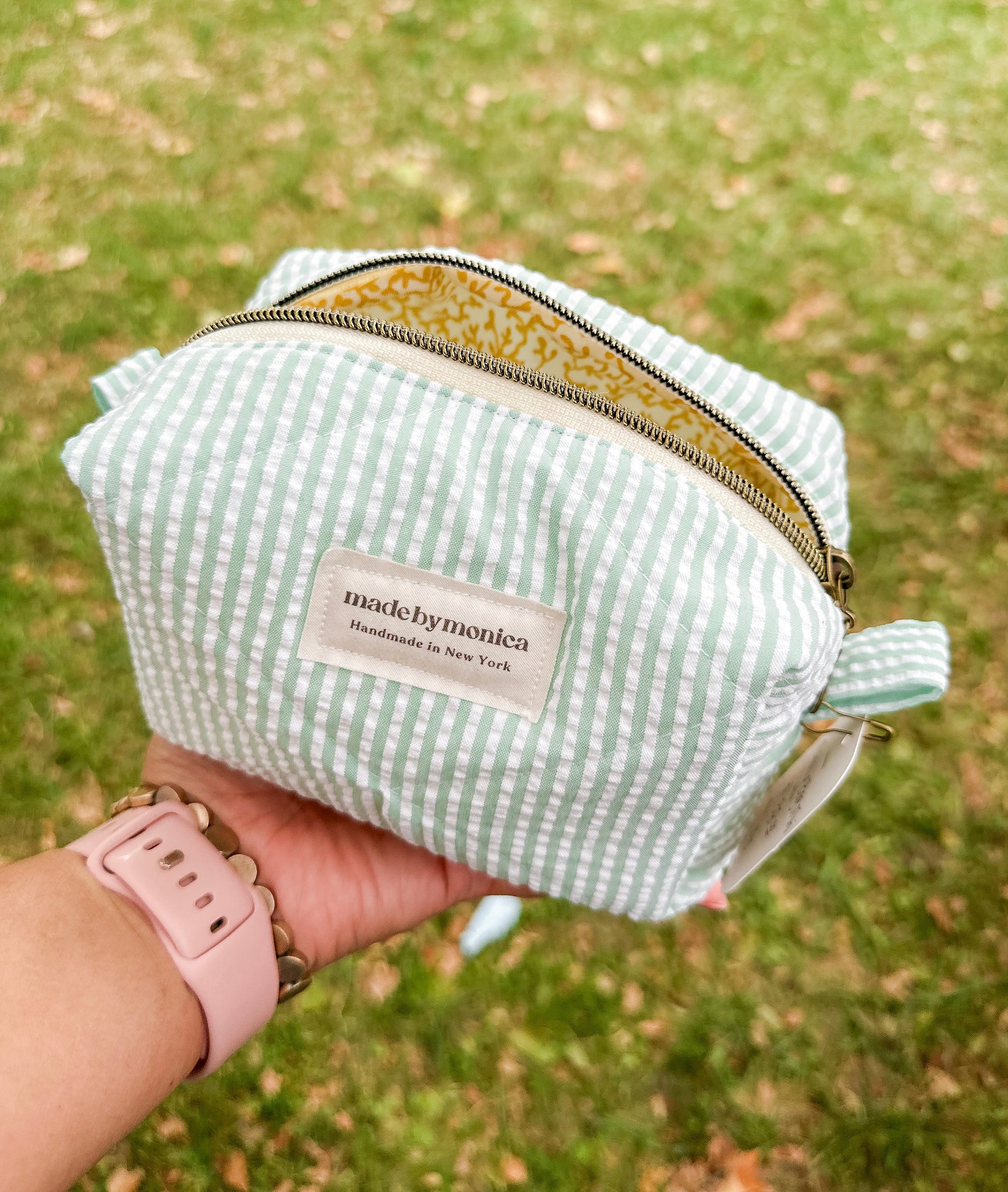 The Minted Candy Stripes Quilted Makeup Bag Mini