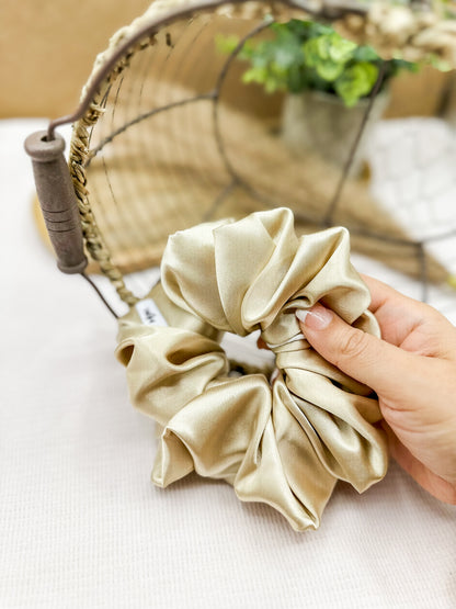 XL Satin WIDE-ELASTIC Scrunchie - Champagne