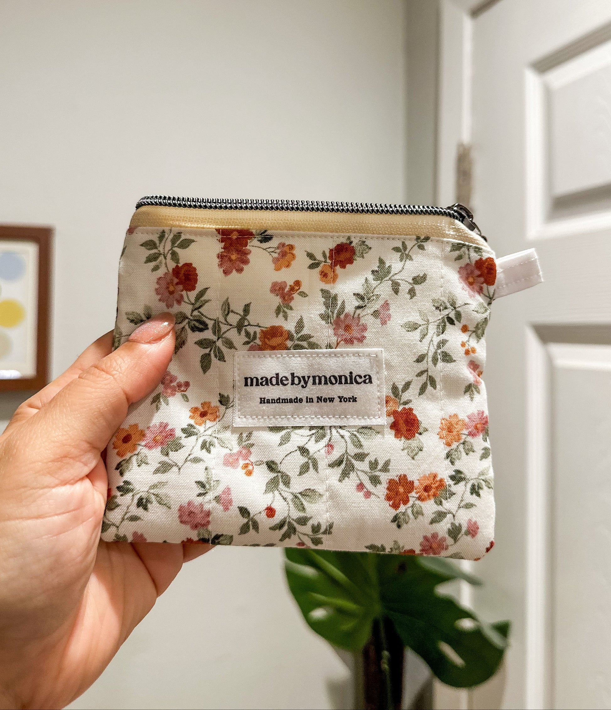 The Cream & Crimson Keychain Wallet