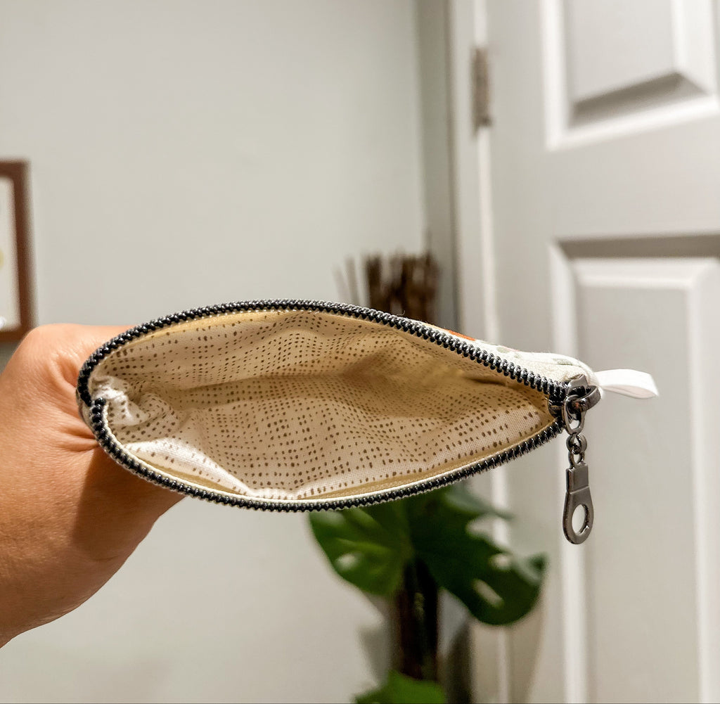 The Cream & Crimson Keychain Wallet