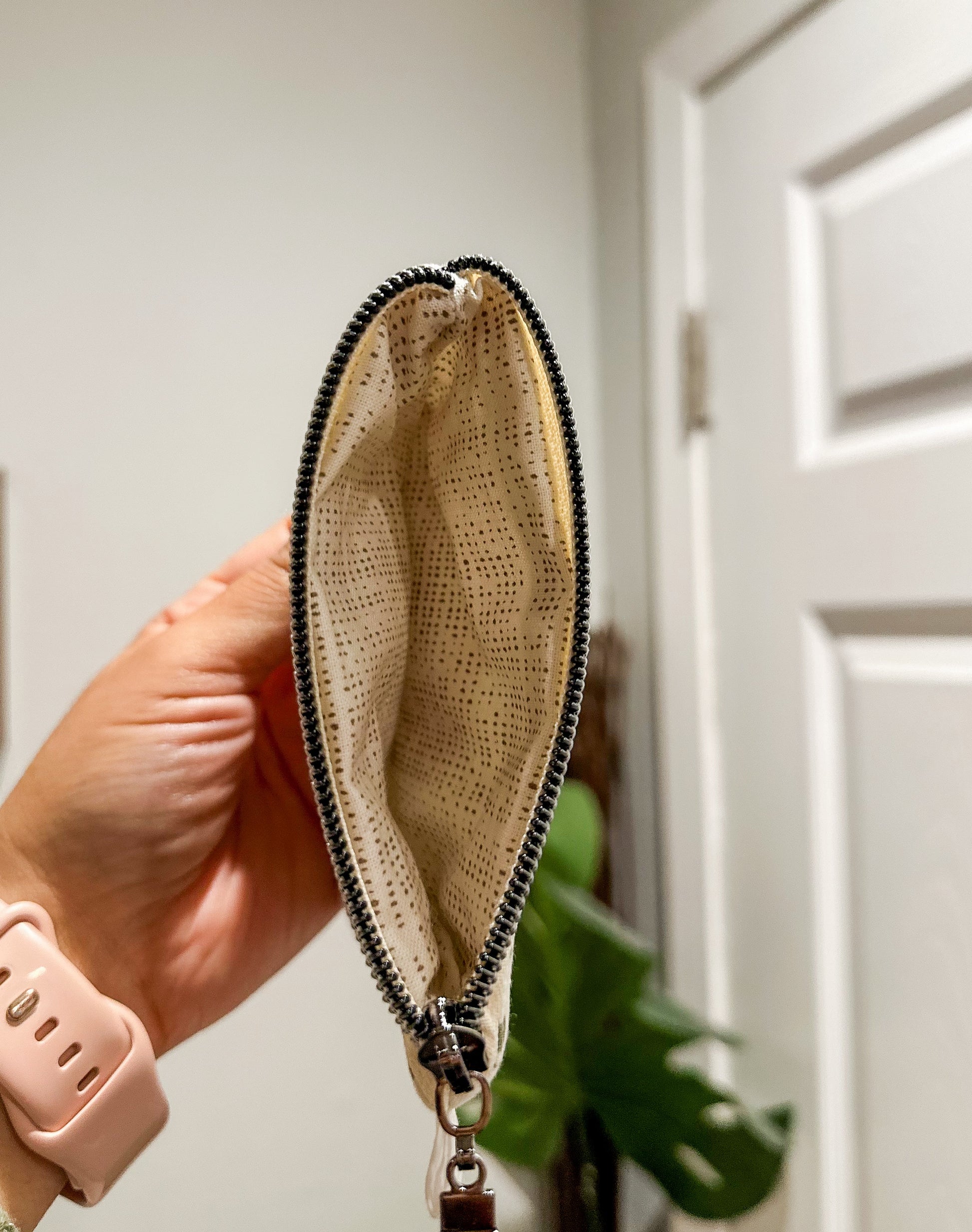 The Cream & Crimson Keychain Wallet