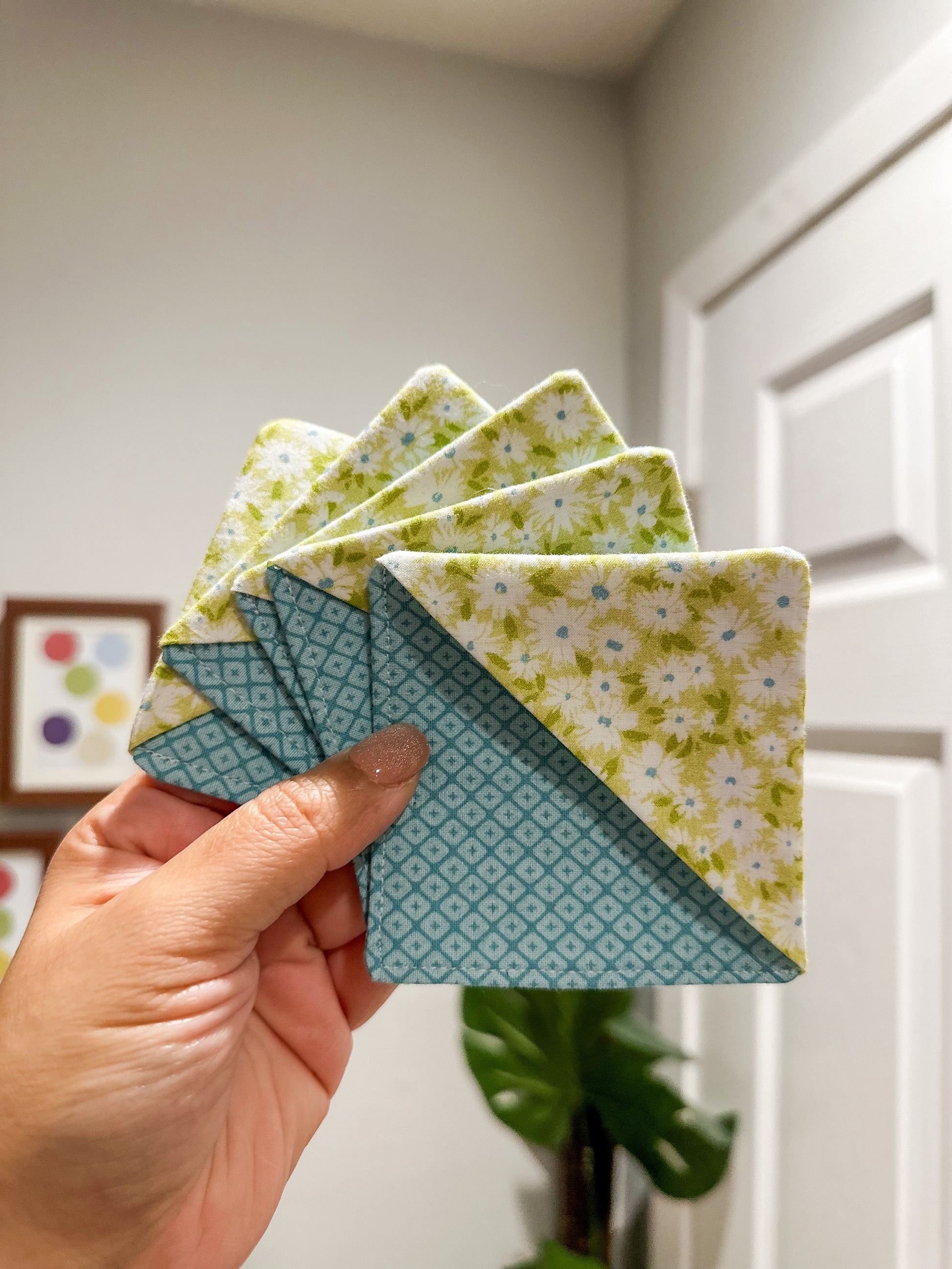 The Minty Meadow Fabric Corner Bookmark