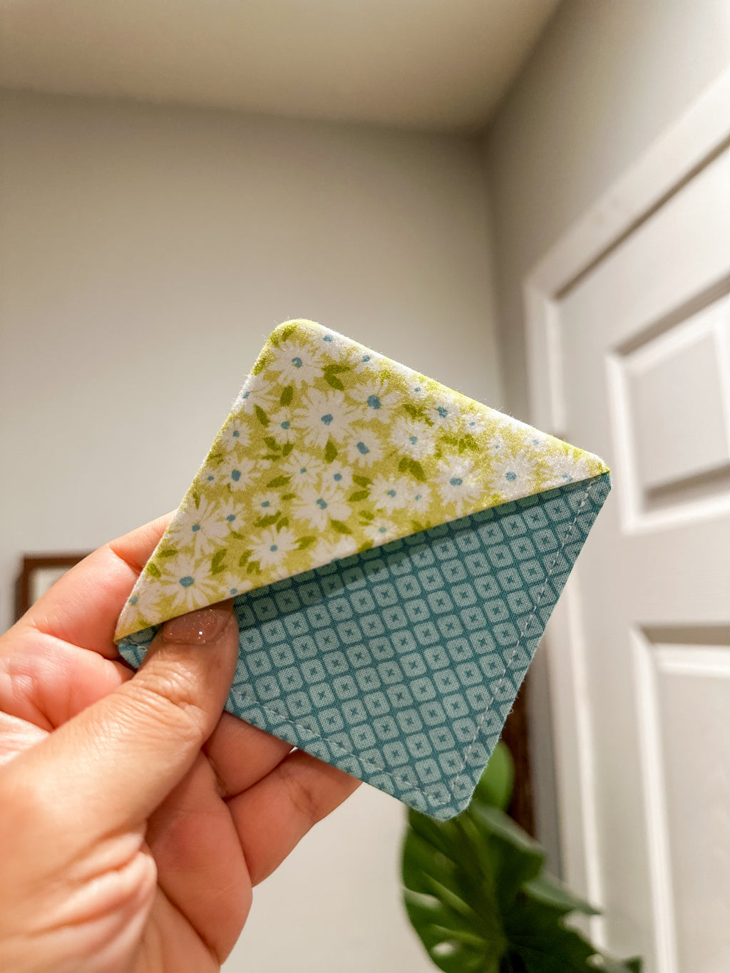 The Minty Meadow Fabric Corner Bookmark