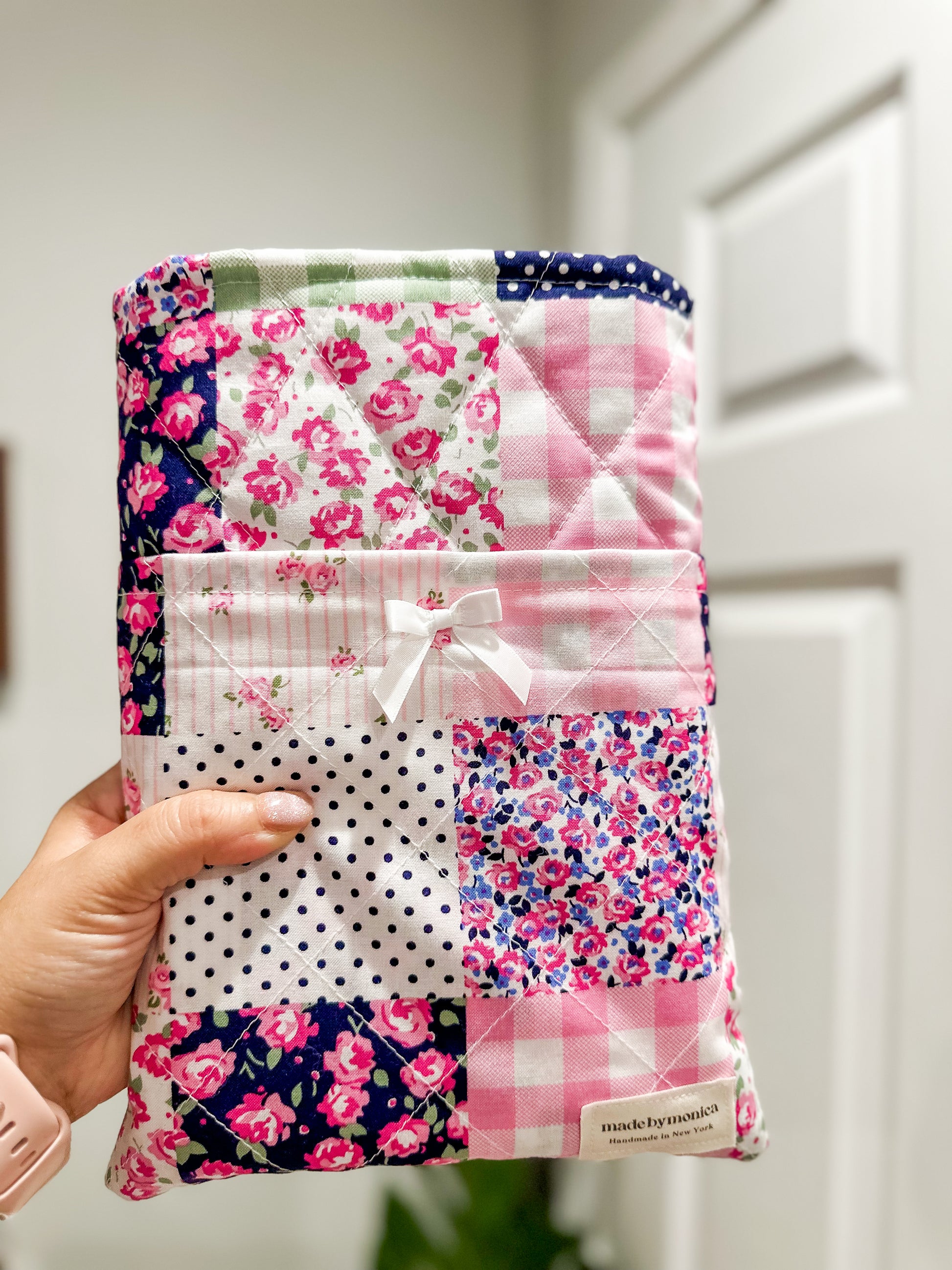 The Patch Me Pretty Large Quilted Book Sleeve