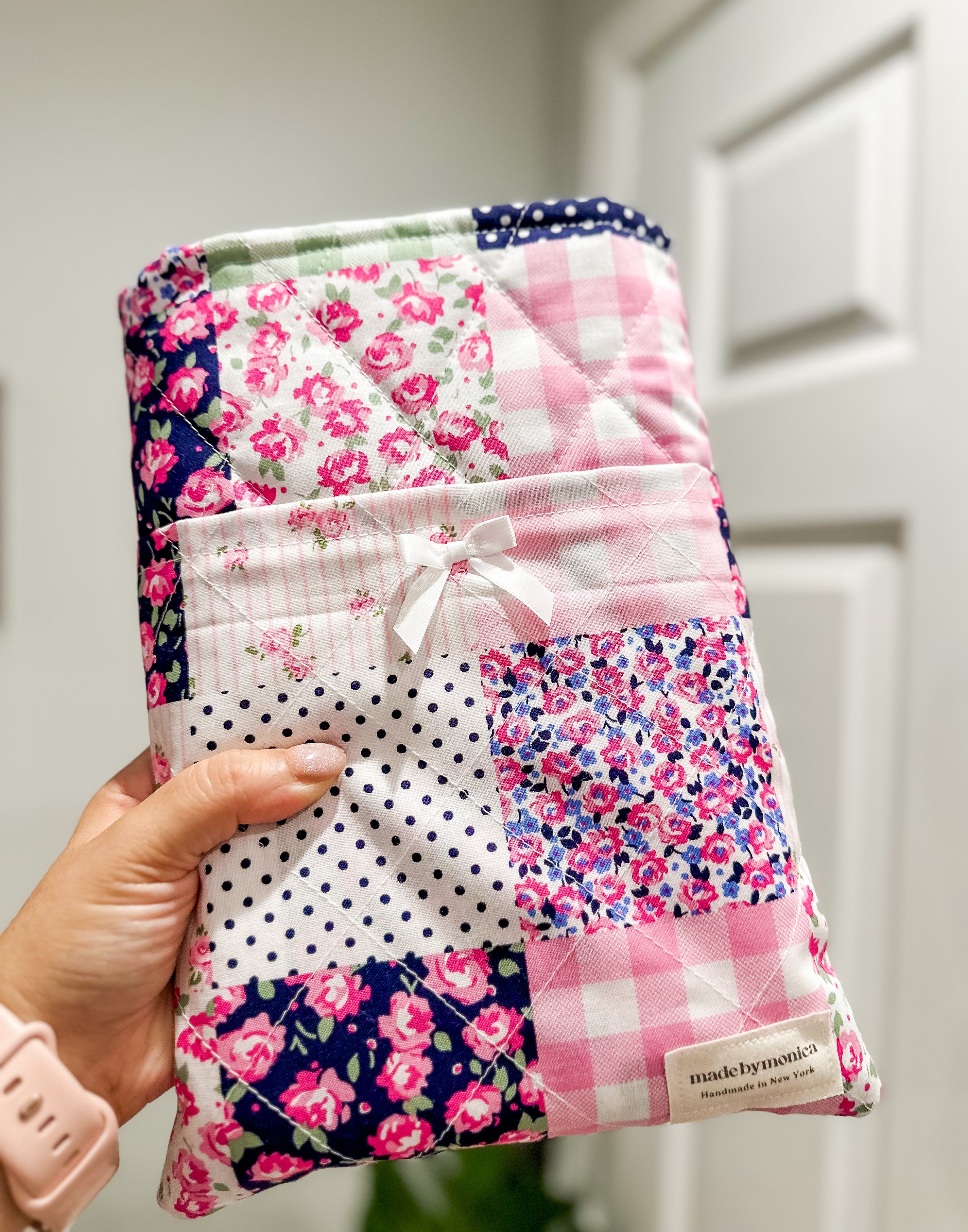 The Patch Me Pretty Large Quilted Book Sleeve