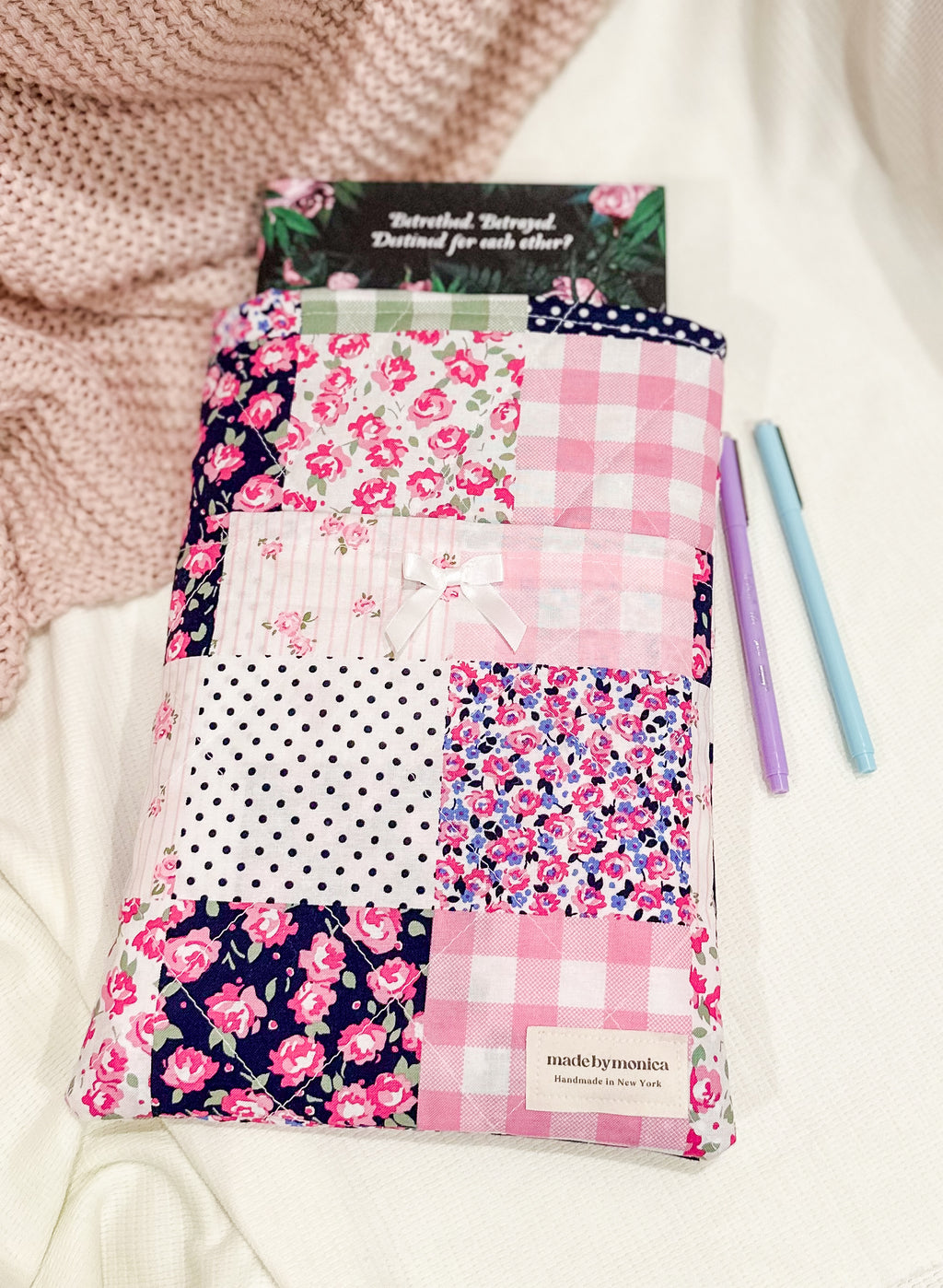 The Patch Me Pretty Large Quilted Book Sleeve