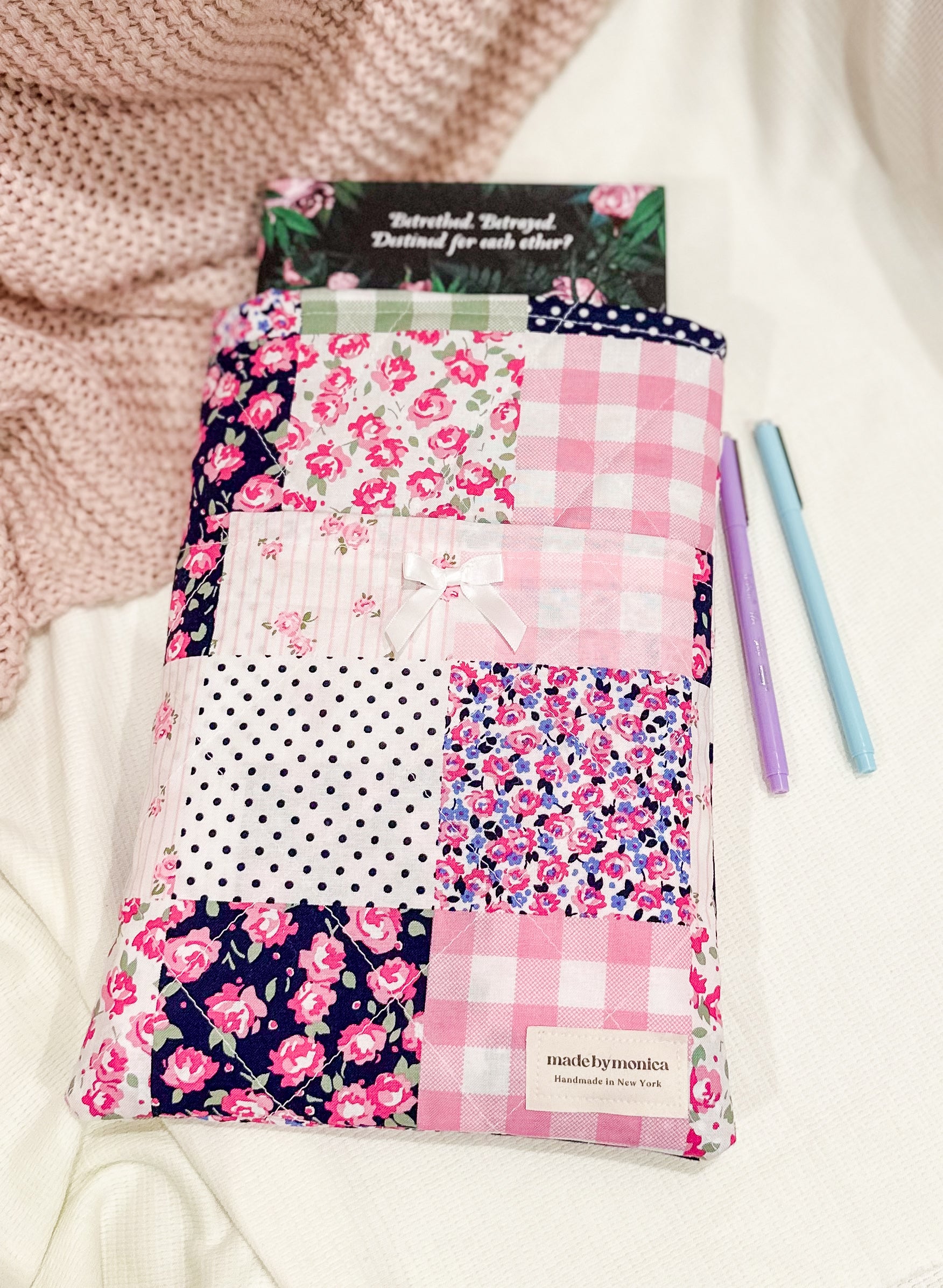 The Patch Me Pretty Large Quilted Book Sleeve
