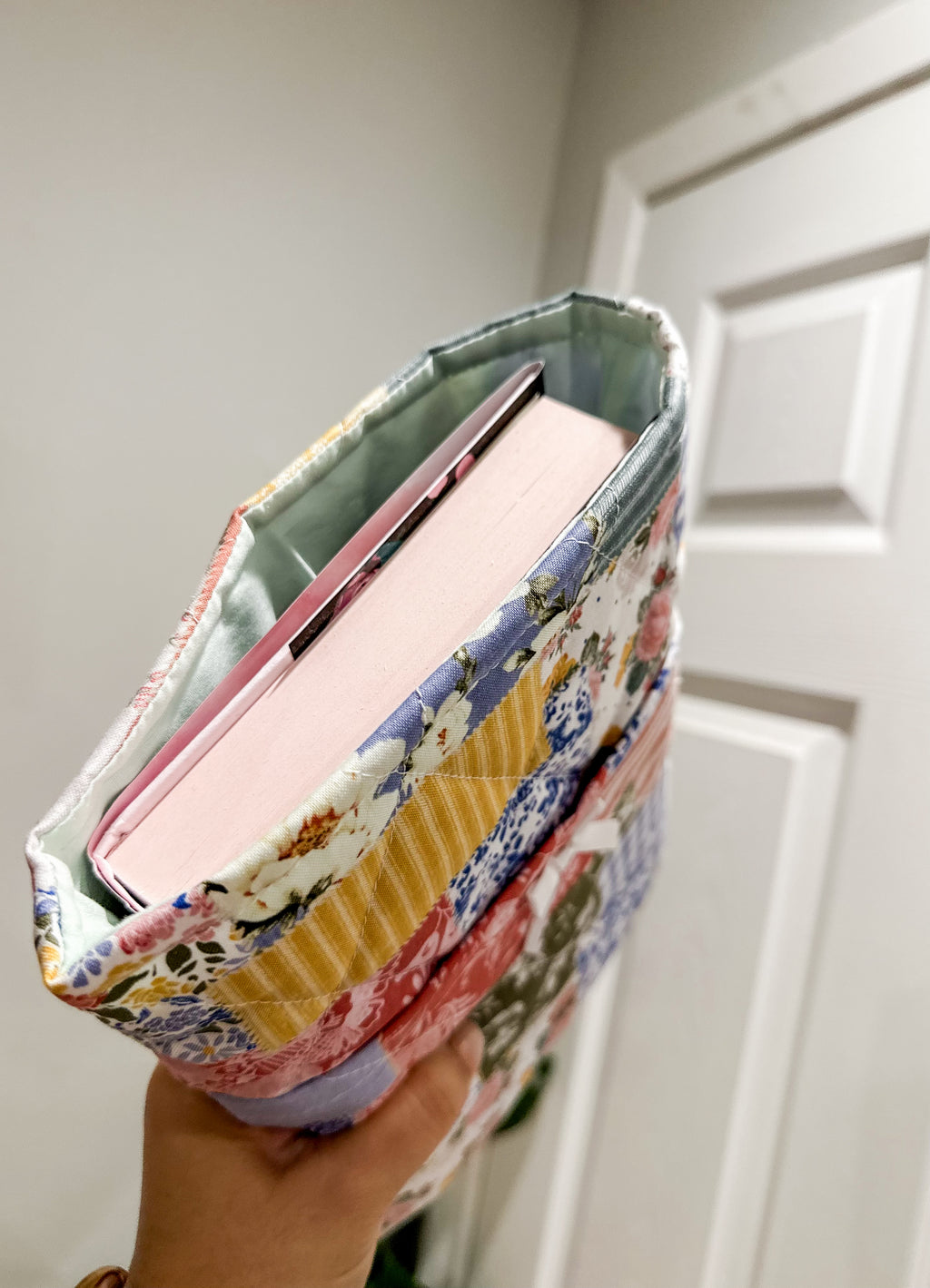 The Petal & Plaid Large Quilted Book Sleeve
