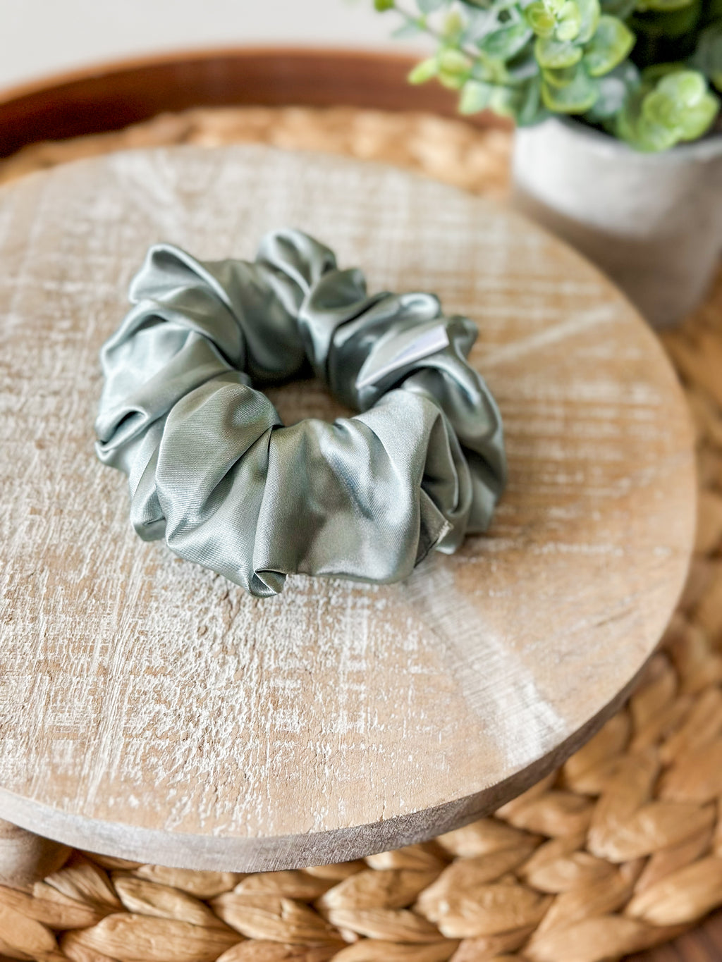 XL Satin WIDE-ELASTIC Scrunchie - Dusty Sage