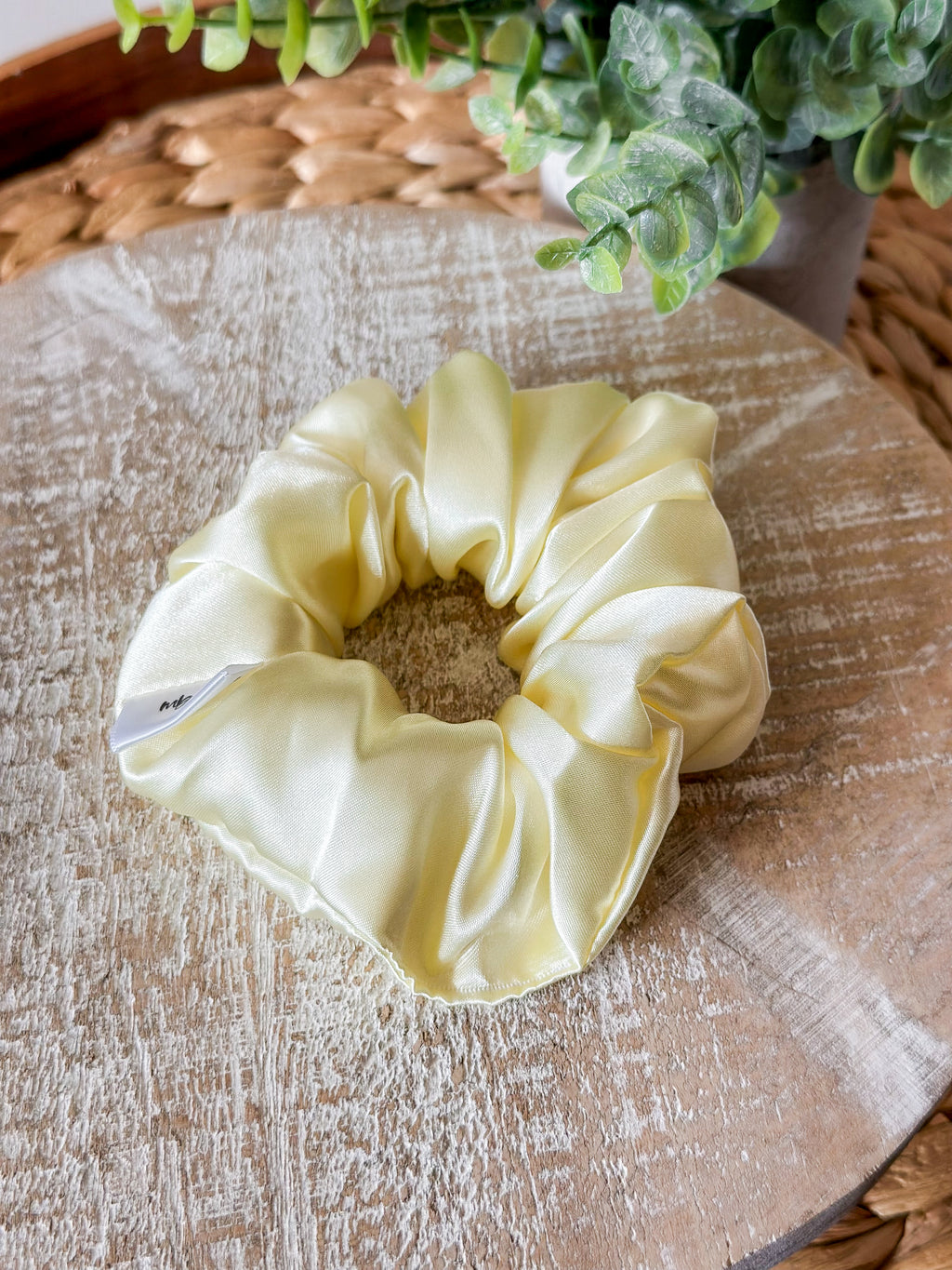 Satin WIDE-ELASTIC Scrunchie - Yellow