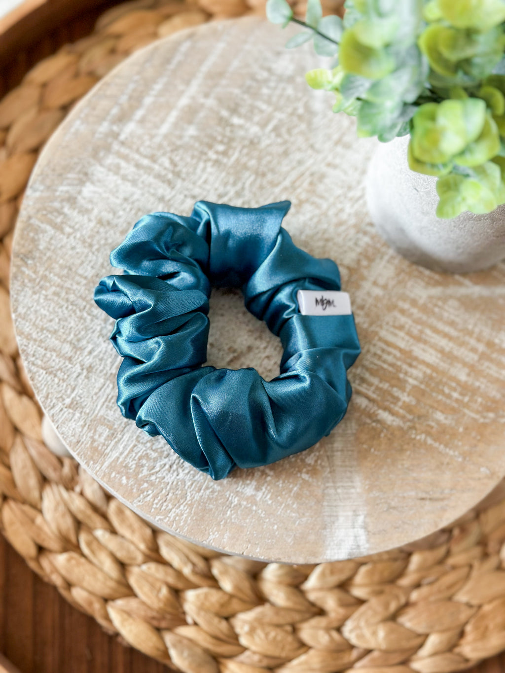 Satin WIDE-ELASTIC Scrunchie - Teal