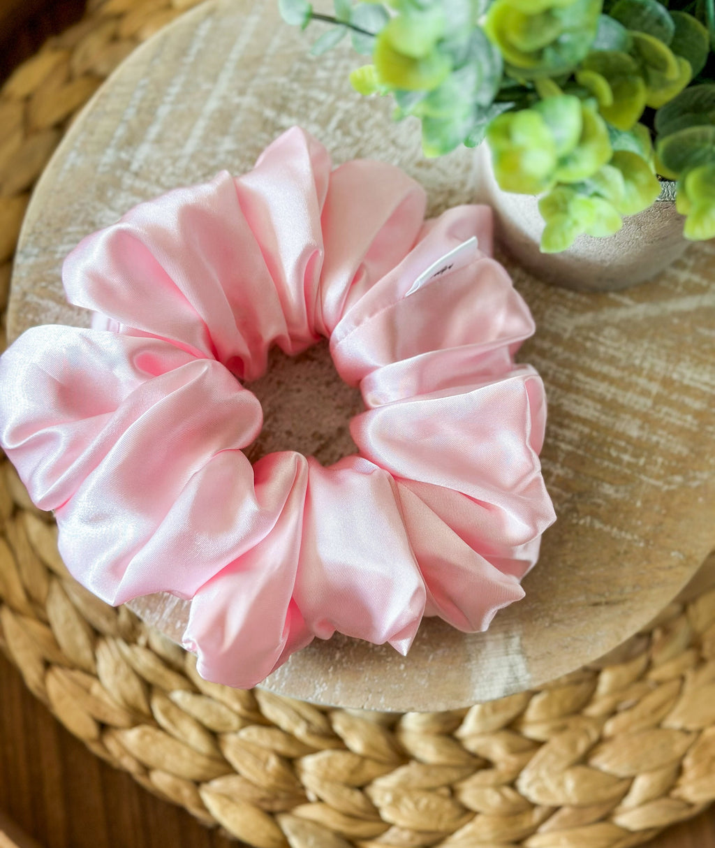 XL Satin WIDE-ELASTIC Scrunchie - Pink