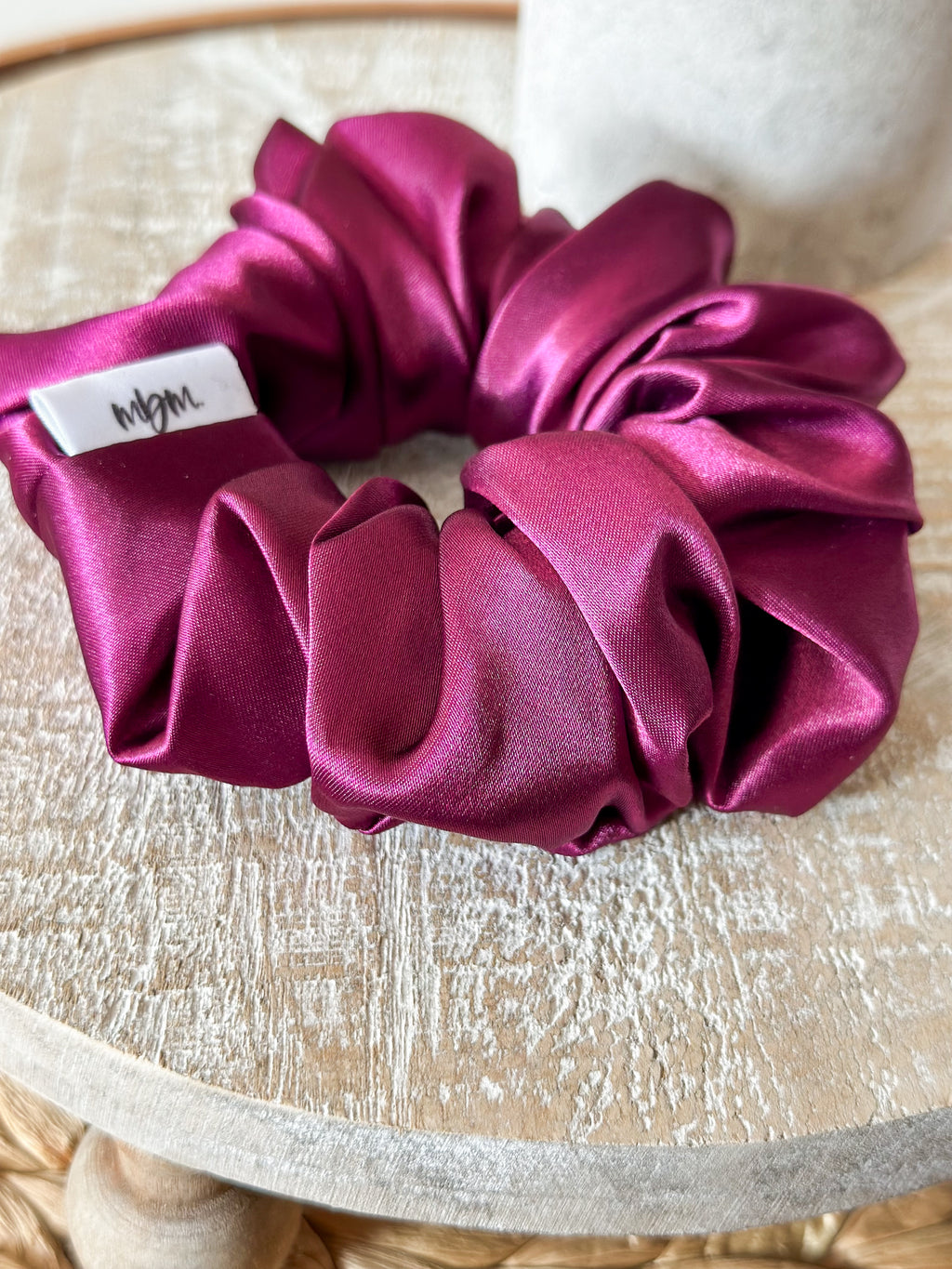 XL Satin WIDE-ELASTIC Scrunchie - Maroon