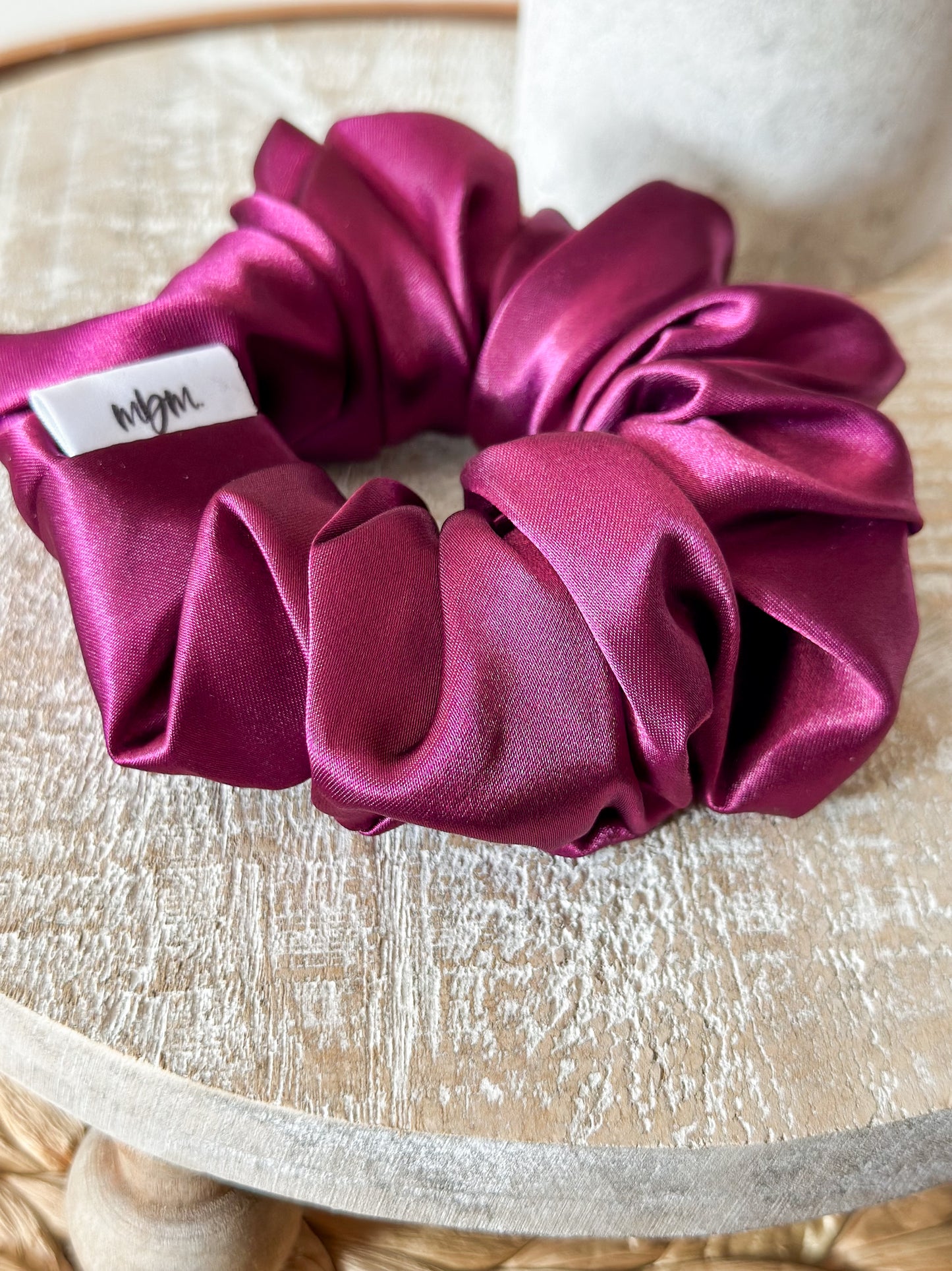 XL Satin WIDE-ELASTIC Scrunchie - Maroon