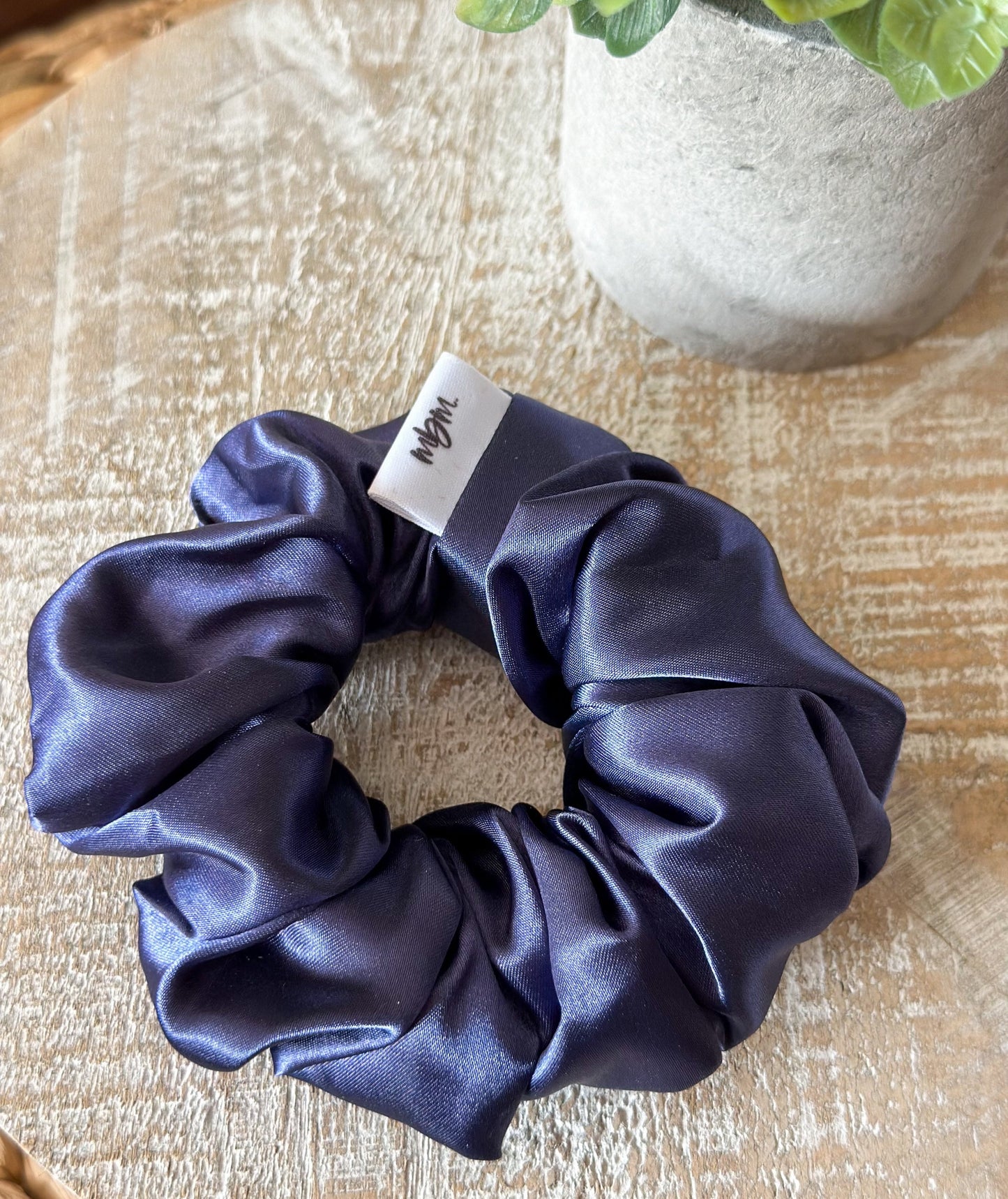 Satin WIDE-ELASTIC Scrunchie - Sapphire
