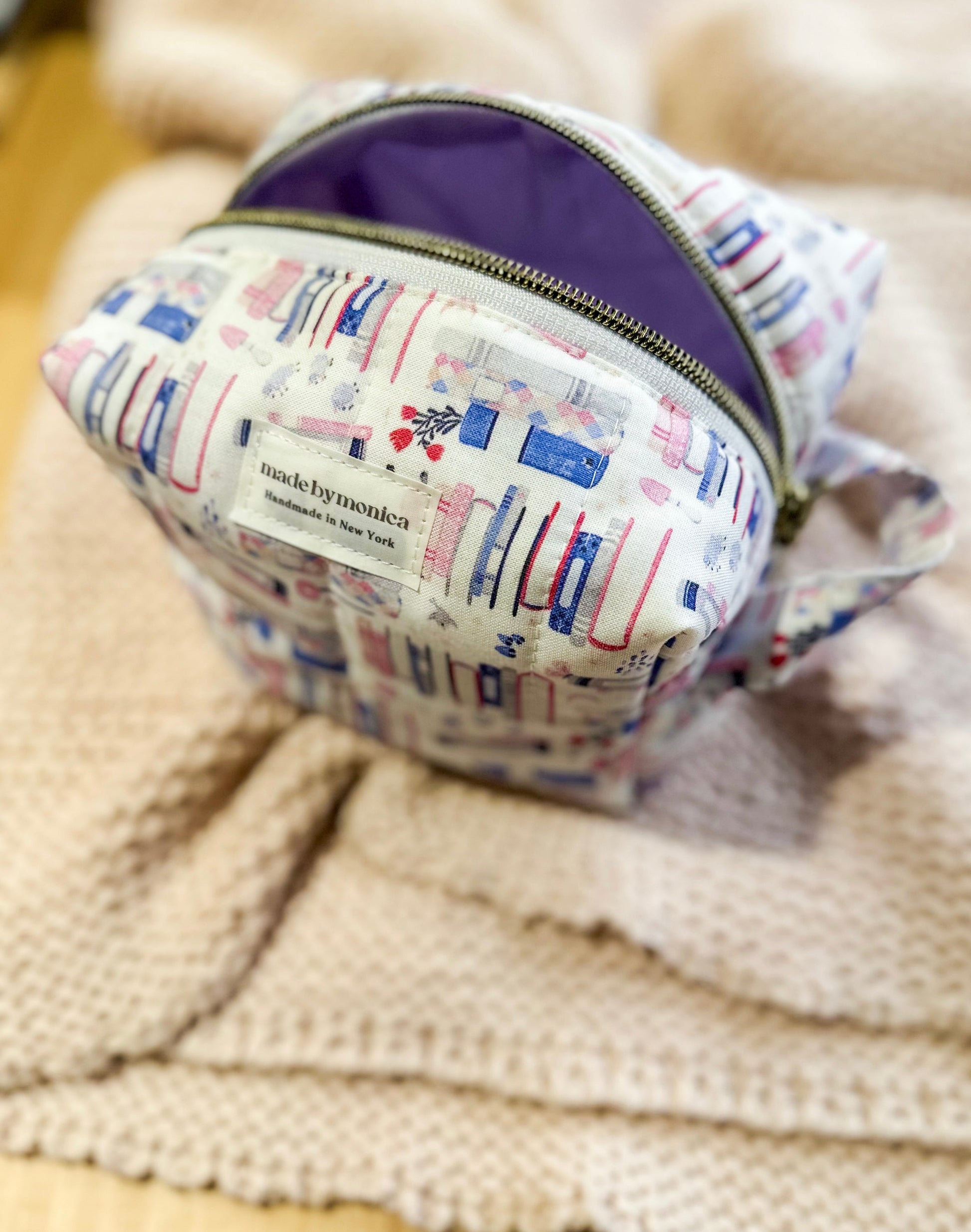 The Bookish Stack Quilted Makeup Bag Mini
