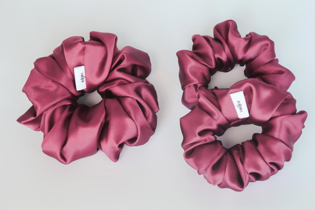 XL Satin WIDE-ELASTIC Scrunchie - Maroon